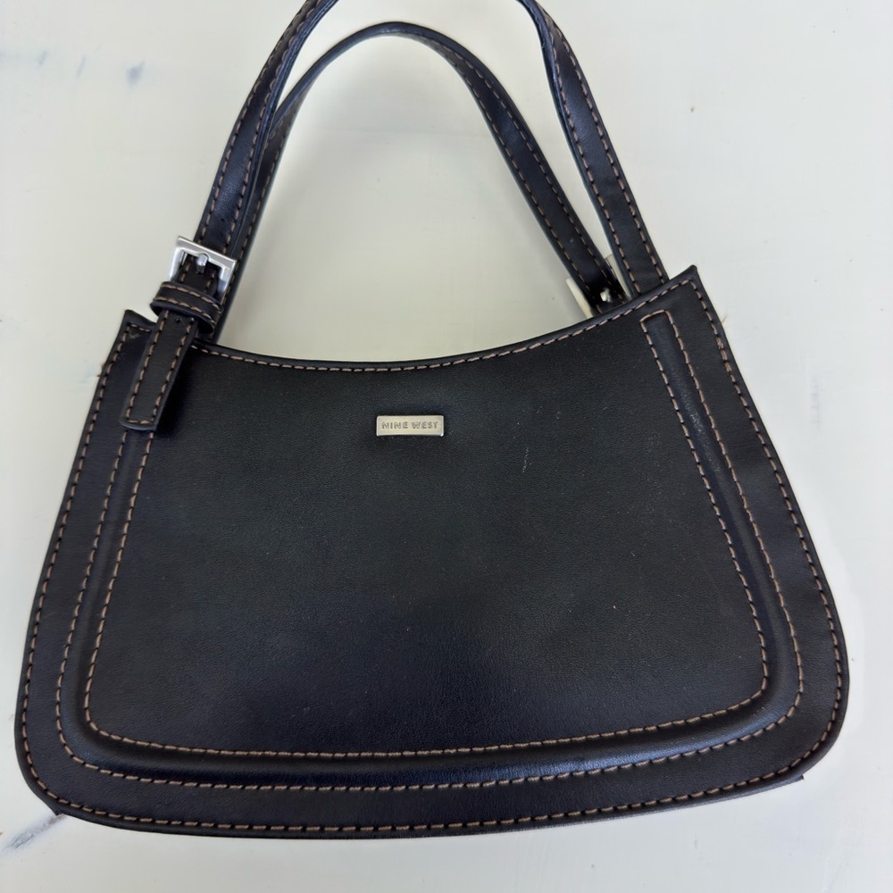 Nine West Black Shoulder Bag with Tan Accents  (GT)